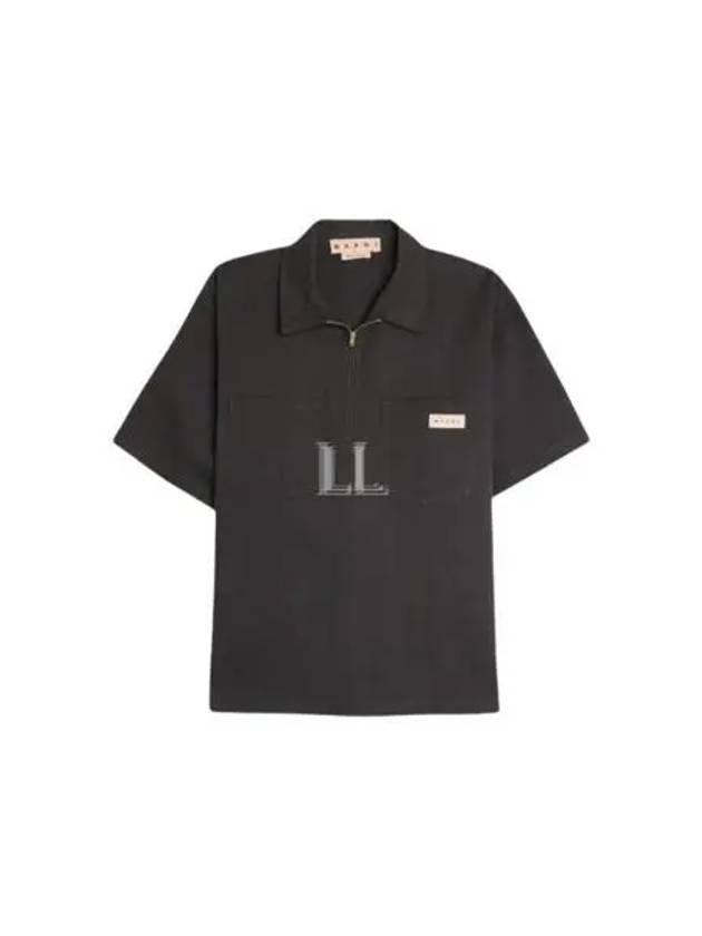 Workwear Gabardine Polo Shirt Granite - MARNI - BALAAN 2