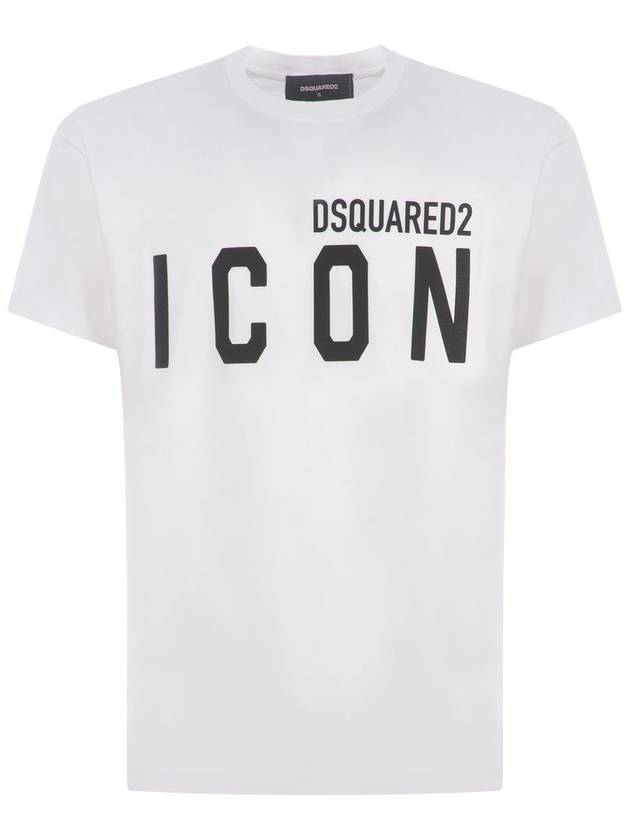 Men's Icon Short Sleeve T-Shirt White - DSQUARED2 - BALAAN 2