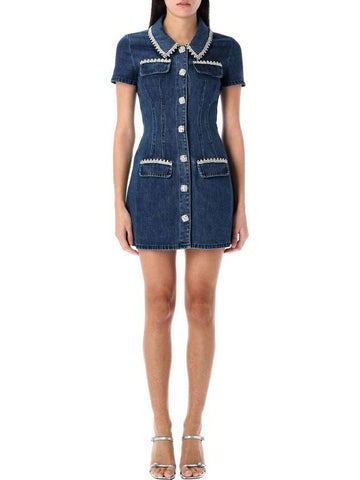 Denim collared mini dress - SELF PORTRAIT - BALAAN 1