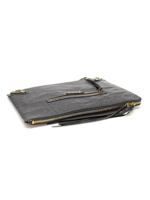 Women s Balenciaga 362967 Gray Leather Gold Plated Classic City Motor Clutch gt Pouch Gangbuk used luxury goods - BALENCIAGA - BALAAN 5