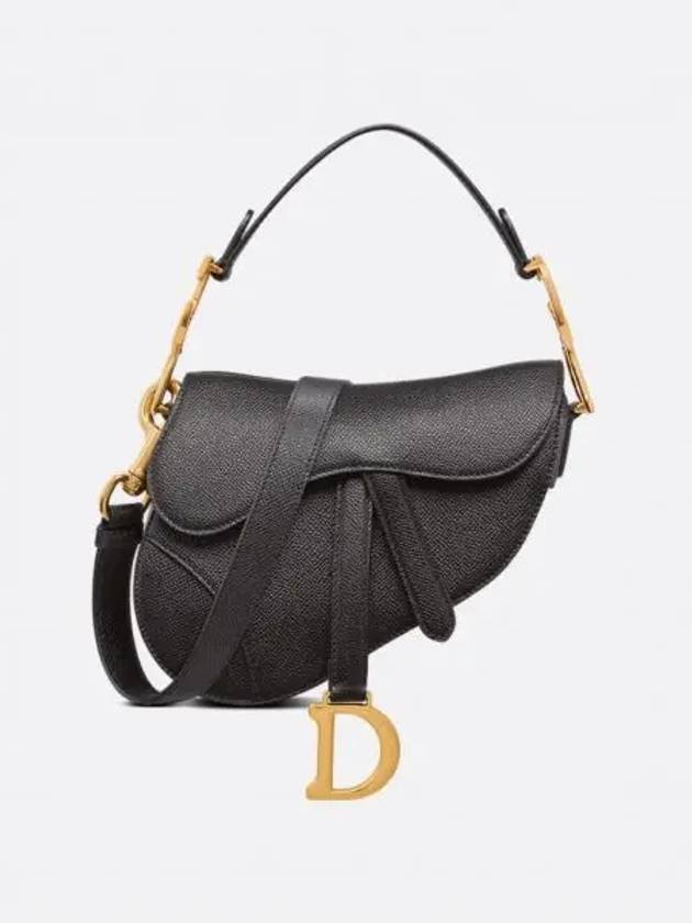 Saddle Small Grained Calfskin Shoulder Bag Black - DIOR - BALAAN 2