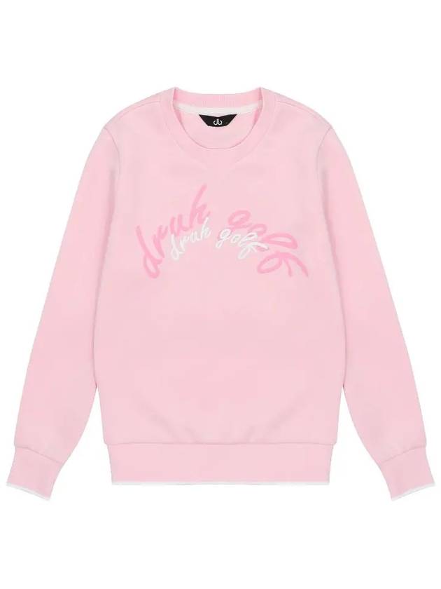 Drew Print Sweatshirt DF41LT02PINK - DRUH GOLF - BALAAN 1