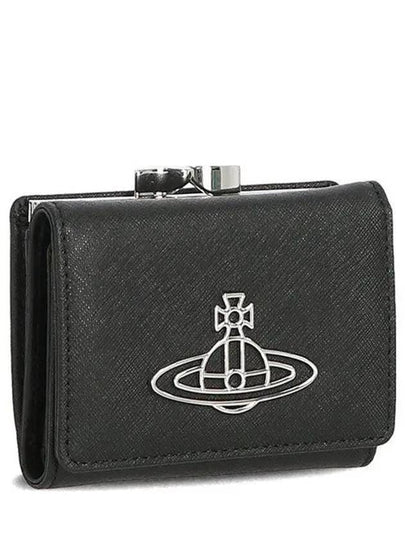 Saffiano Thin Line Half Wallet Black - VIVIENNE WESTWOOD - BALAAN 2