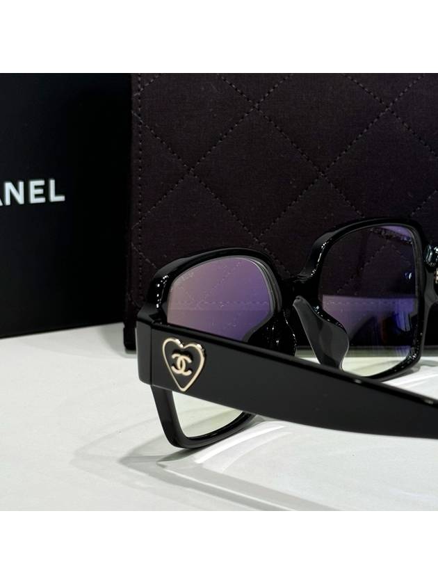 Glasses Classic Square Horn Rim Side Heart Logo - CHANEL - BALAAN 6