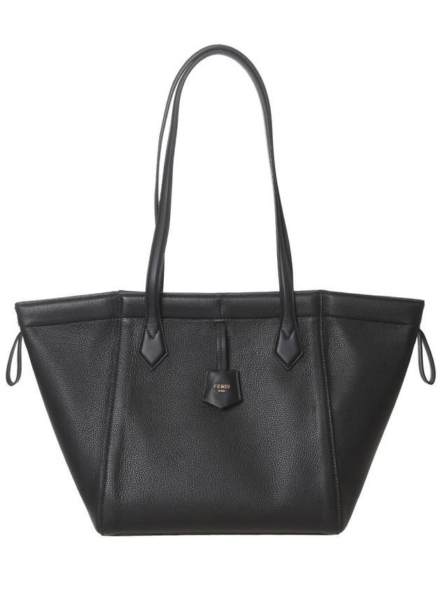 Origami Medium Leather Tote Bag Black - FENDI - BALAAN 4