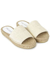 logo embroidered raffia espadrille slippers ivory - PRADA - BALAAN.