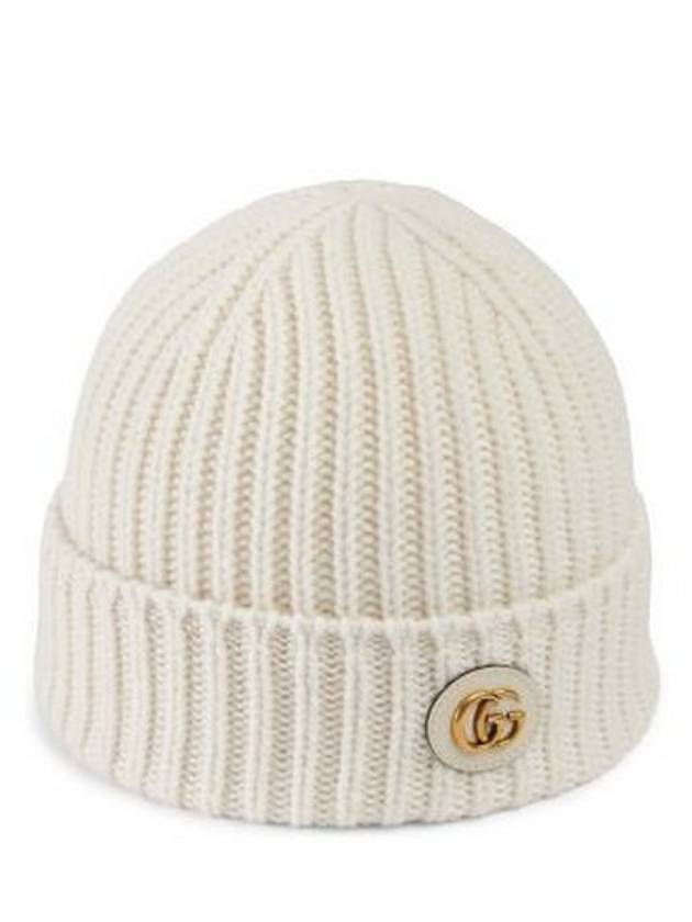 Double G Wool Cashmere Beanie White - GUCCI - BALAAN 2