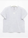 Logo Shrunken Cotton Jersey Short Sleeve T-Shirt Grey - ALEXANDER WANG - BALAAN 4