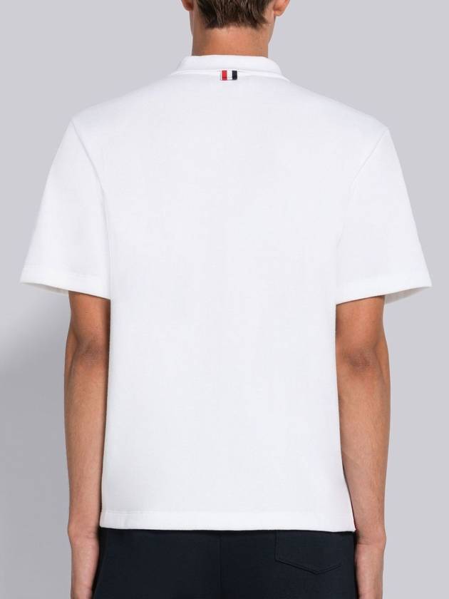 RWB Pocket Interlock Cotton Short Sleeve Polo Shirt White - THOM BROWNE - BALAAN 5