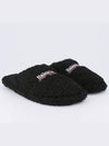 Logo Furry Mule Black - BALENCIAGA - BALAAN.