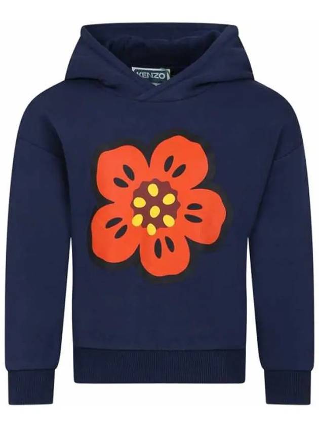 Kids Boke Flower Knit Hoodie Navy - KENZO - BALAAN 3