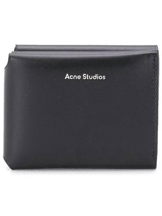 Tri-Fold Logo 3-Fold Card Wallet Black - ACNE STUDIOS - BALAAN 2