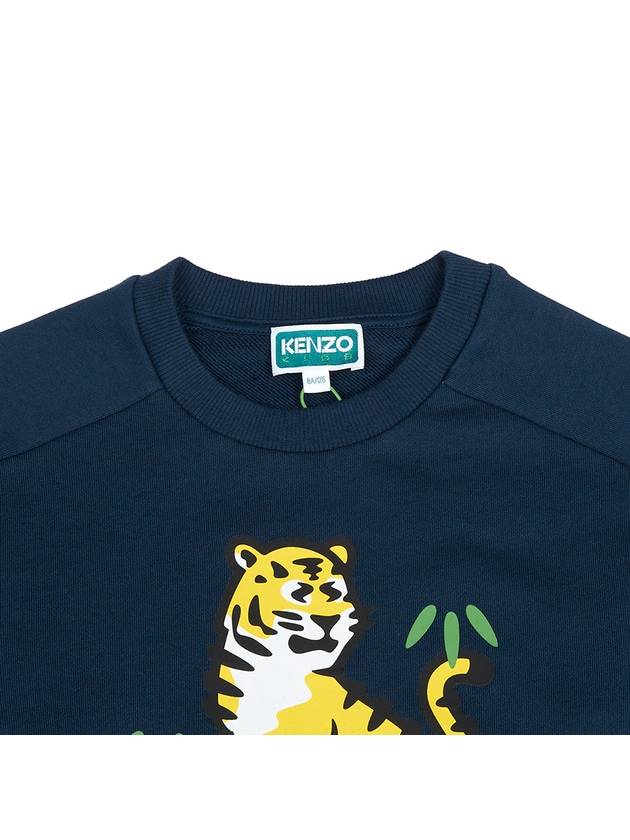 Kids Tiger Logo Print Sweatshirt Marine - KENZO - BALAAN 4