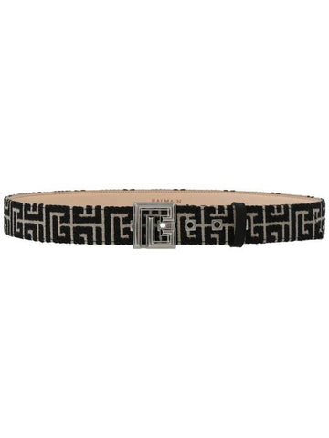 B Buckle Monogram Belt Black - BALMAIN - BALAAN 1