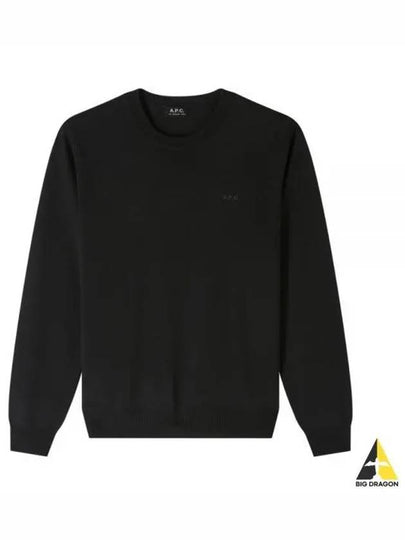 Embroidery Logo Wool Knit Top Black - A.P.C. - BALAAN 2