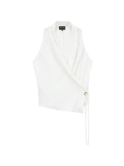 women s cross string silk top white - GIORGIO ARMANI - BALAAN 1