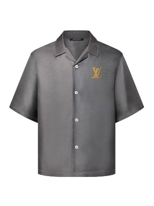 Printed silk short sleeve shirt gray - LOUIS VUITTON - BALAAN 1