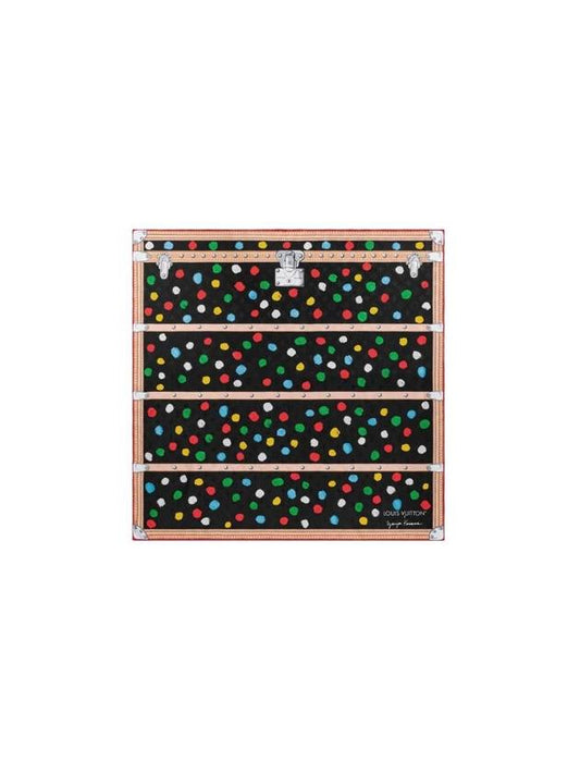 Yayoi Kusama Painted Dot Monogram Square 90 Black - LOUIS VUITTON - BALAAN 1