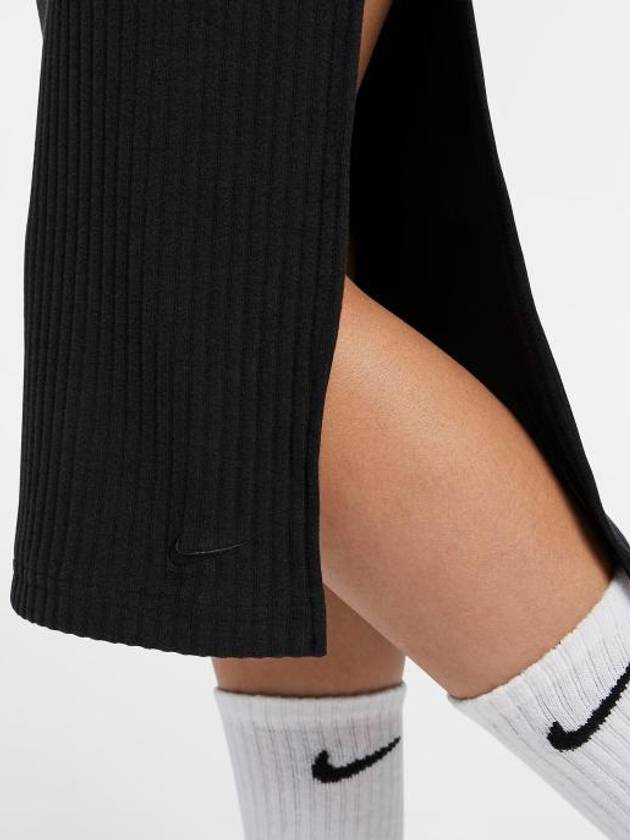 Sportswear Chill Knit Slim Ribbed Midi H Line Skirt Black - NIKE - BALAAN 5