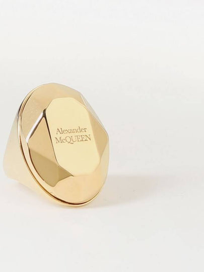 Anello The Faceted Alexander McQueen in ottone - ALEXANDER MCQUEEN - BALAAN 2