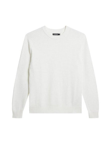 Archer Structure Crew Neck Sweatshirt Cloud White - J.LINDEBERG - BALAAN 1