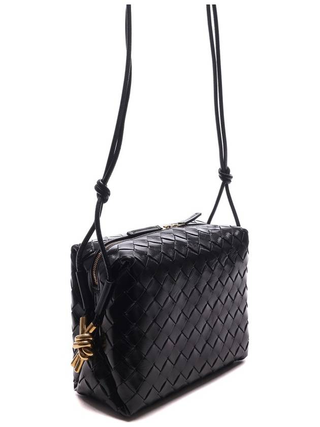 Intrecciato Small Leather Shoulder Bag Black - BOTTEGA VENETA - BALAAN 4