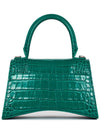 Hourglass Crocodile Small Tote Bag Green - BALENCIAGA - BALAAN 5