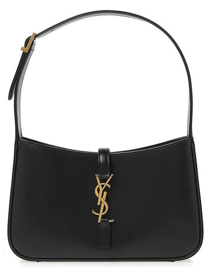 Le 5 A 7 Smooth Leather Hobo Shoulder Bag Black - SAINT LAURENT - BALAAN 2