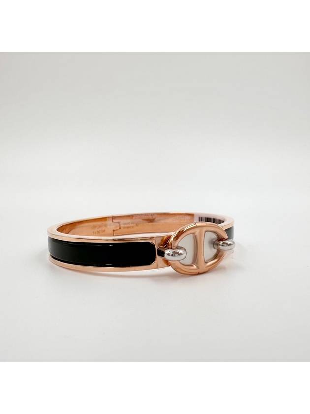 Mini Clic Chaine D'Ancre Bracelet Noir Rose Gold - HERMES - BALAAN 9