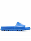 triangle logo rubber slippers light blue - PRADA - BALAAN.