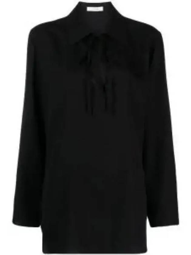 Women's Malone Silk Shirt Black - THE ROW - BALAAN 2