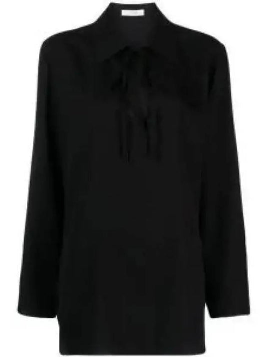 Malone Silk Shirt Black 7498W2583BLK - THE ROW - BALAAN 1