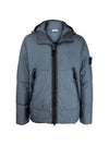 Garment Dyed Crinkle Reps Down Padded Powder Blue - STONE ISLAND - BALAAN 1