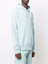 Waffen Patch Cotton Fleece Hoodie Aqua - STONE ISLAND - BALAAN 4