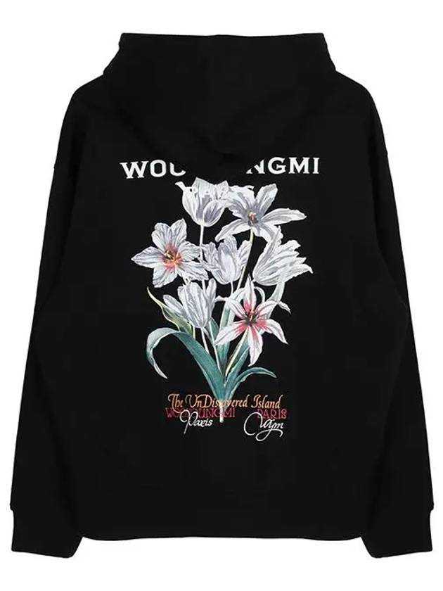 Men's Flower Back Logo Cotton Hoodie Black - WOOYOUNGMI - BALAAN 3