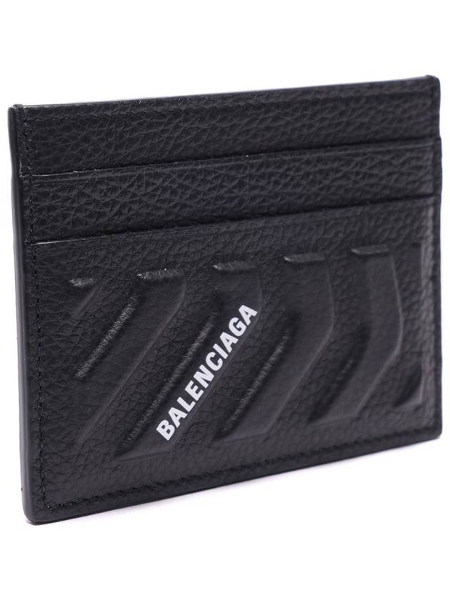 Car Embossed Grain Calfskin Card Wallet Black - BALENCIAGA - BALAAN 4