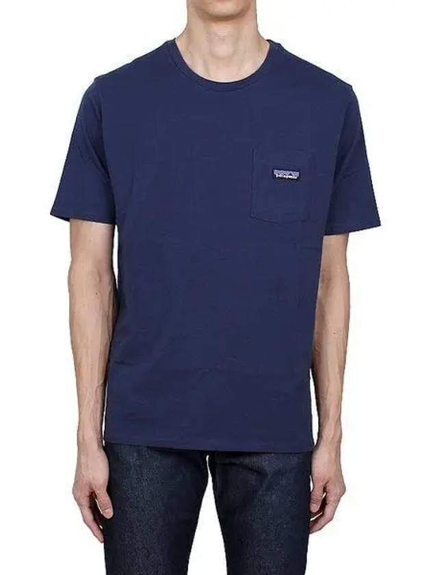 Men's Daily Pocket Regenerative Cotton Short Sleeve T-Shirt Navy - PATAGONIA - BALAAN 2