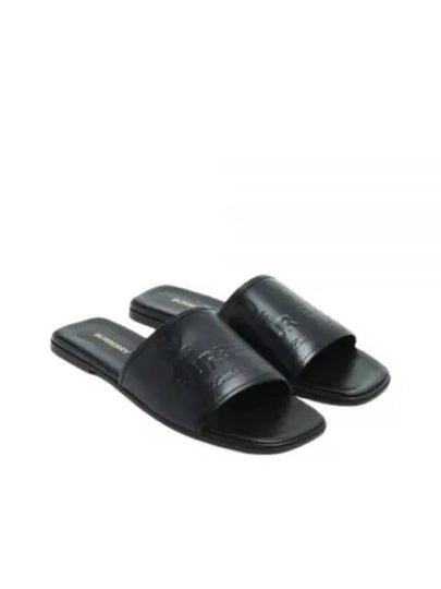 Carolyn Leather Slippers Black - BURBERRY - BALAAN 2