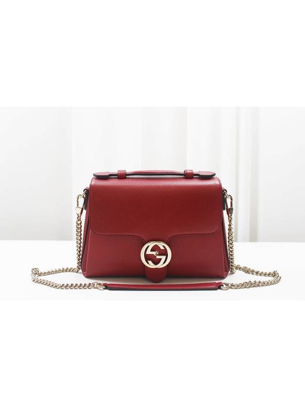 Interlocking leather top handle chain shoulder bag red 510302 - GUCCI - BALAAN 1