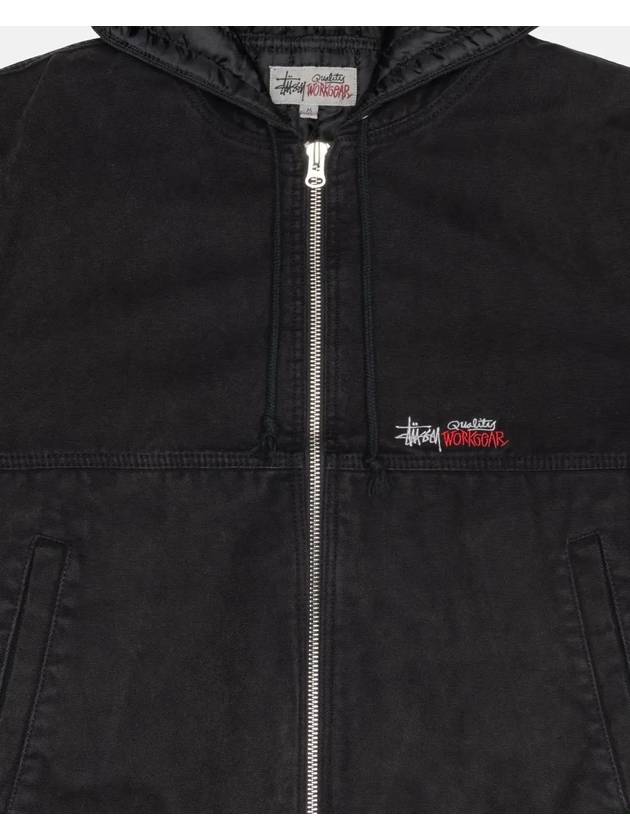 Insulated Canvas Work Zip Up Hoodie Black - STUSSY - BALAAN 4