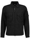 Men's Lens Wappen Two-Pocket Nylon Zip-Up Jacket Black - CP COMPANY - BALAAN 2