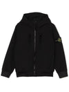 Kids Waffen Patch Hooded Zip up Black 761640134 V0029 - STONE ISLAND - BALAAN 1