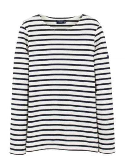 Minquiers Modern Stripe Long Sleeve T-Shirt Ecru Marine - SAINT JAMES - BALAAN 2