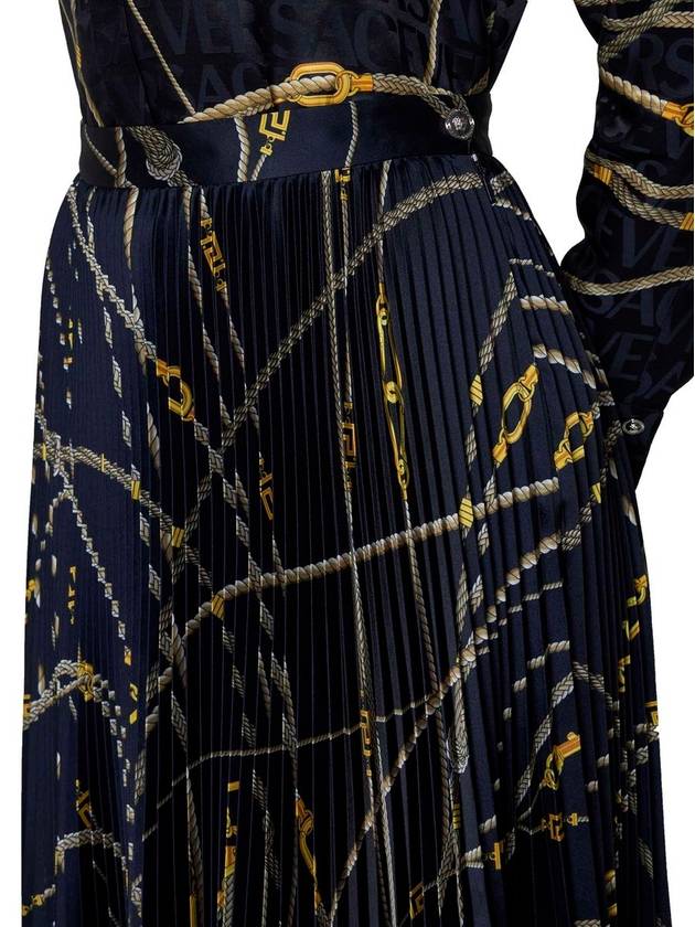 Greca Nautical Print Pleated Skirt 10042211A10058 - VERSACE - BALAAN 4