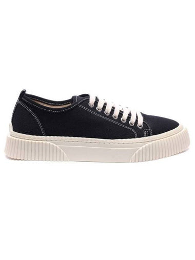 Canvas Low-Top Sneakers Black - AMI - BALAAN 1