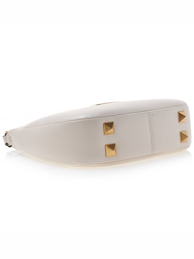 Roman Stud Strap V Logo Shoulder Bag Ivory - VALENTINO - BALAAN 6