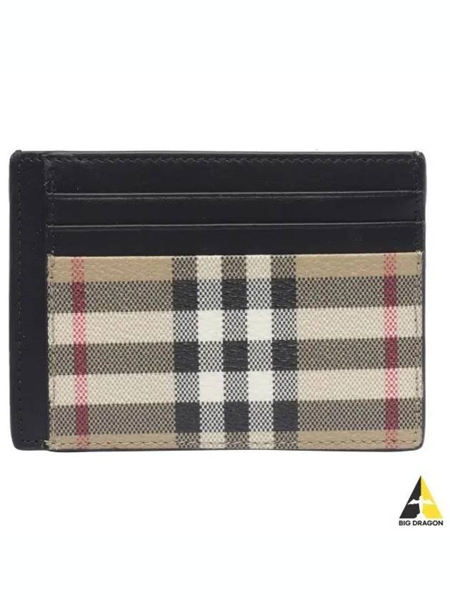 Check Logo Engraved Card Wallet Beige Black - BURBERRY - BALAAN 2