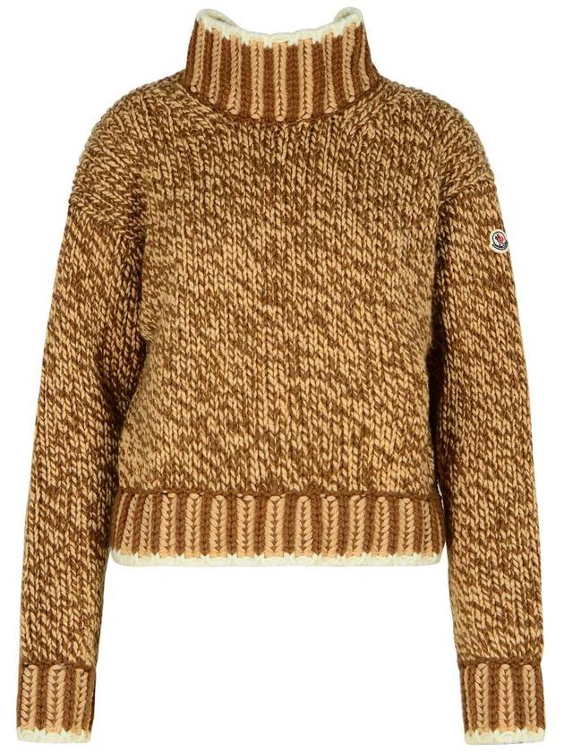 Wool Blend Turtleneck Brown - MONCLER - BALAAN 2