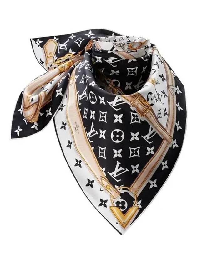 Monogram Confidential Square Scarf Black - LOUIS VUITTON - BALAAN 4