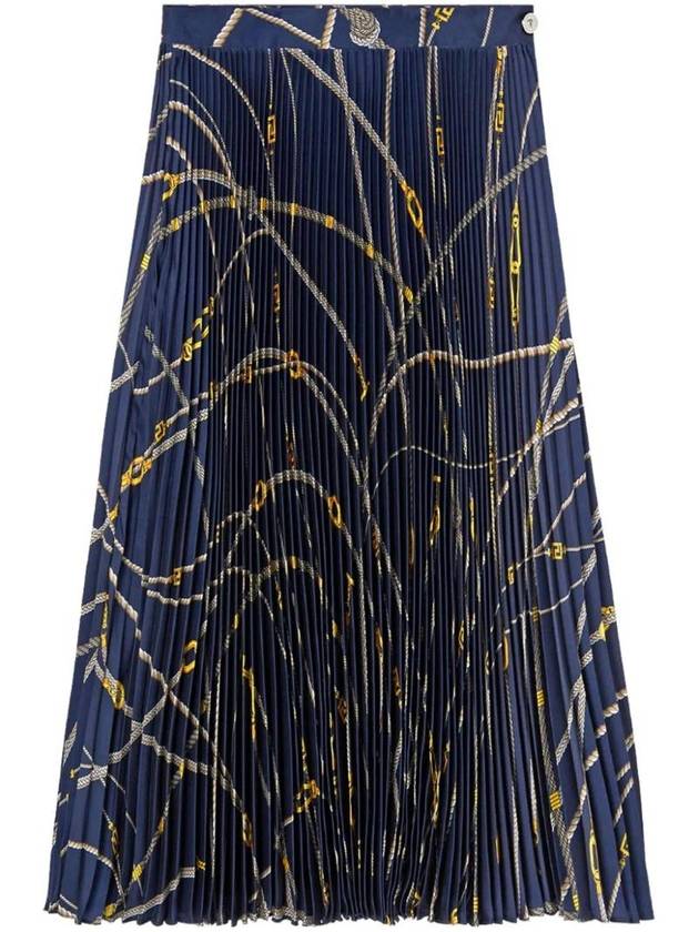 Greca Nautical Print Pleated Skirt 10042211A10058 - VERSACE - BALAAN 1